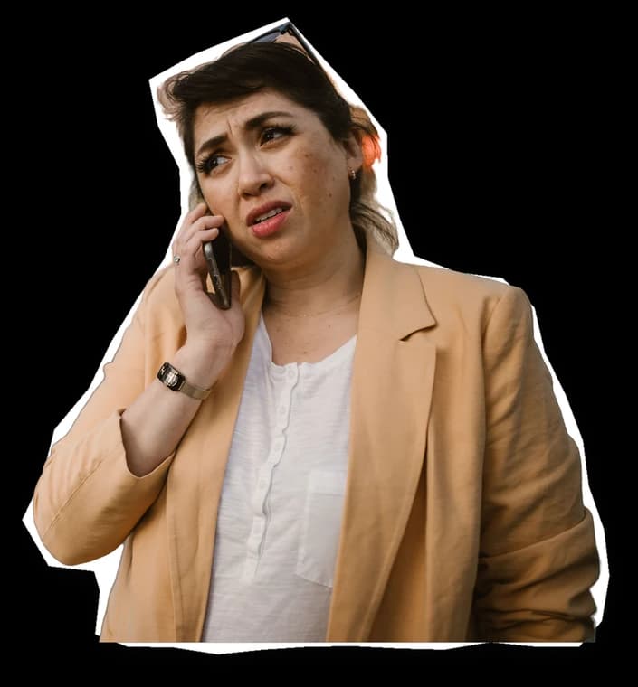 A woman talking on her phone